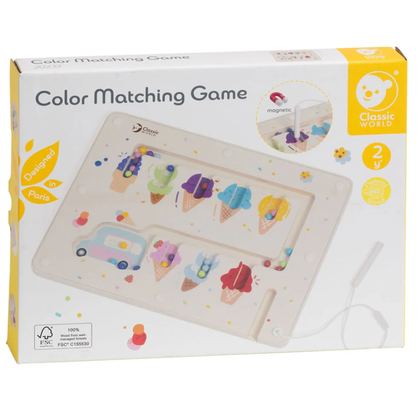 Classic World Houten Kleuren Match Spel Ijsjes Magnetisch