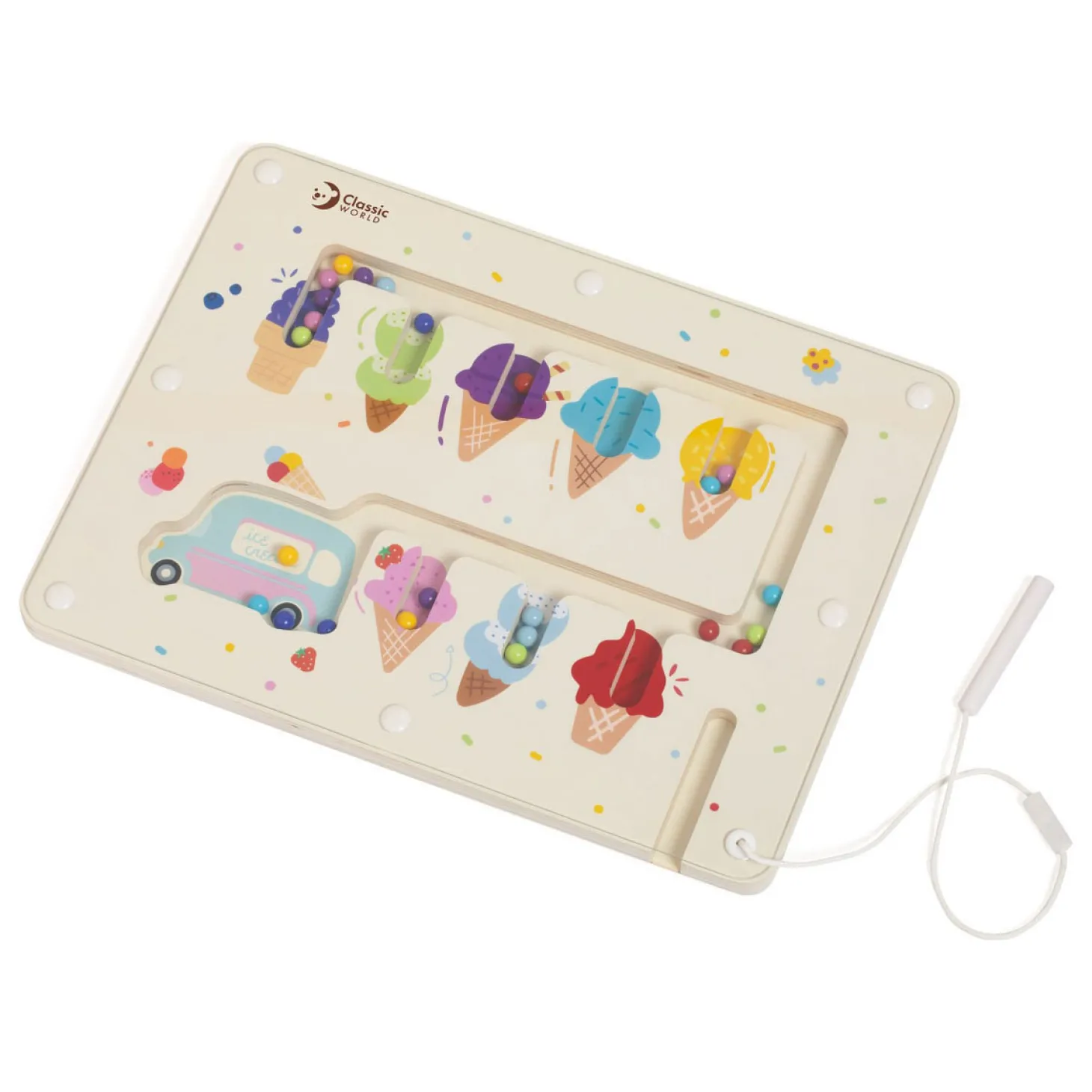 Classic World Houten Kleuren Match Spel Ijsjes Magnetisch