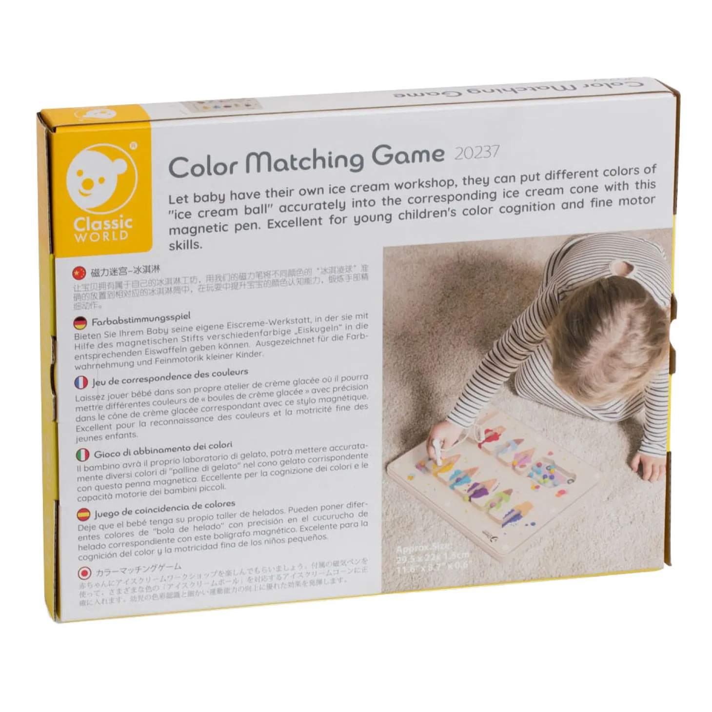 Classic World Houten Kleuren Match Spel Ijsjes Magnetisch