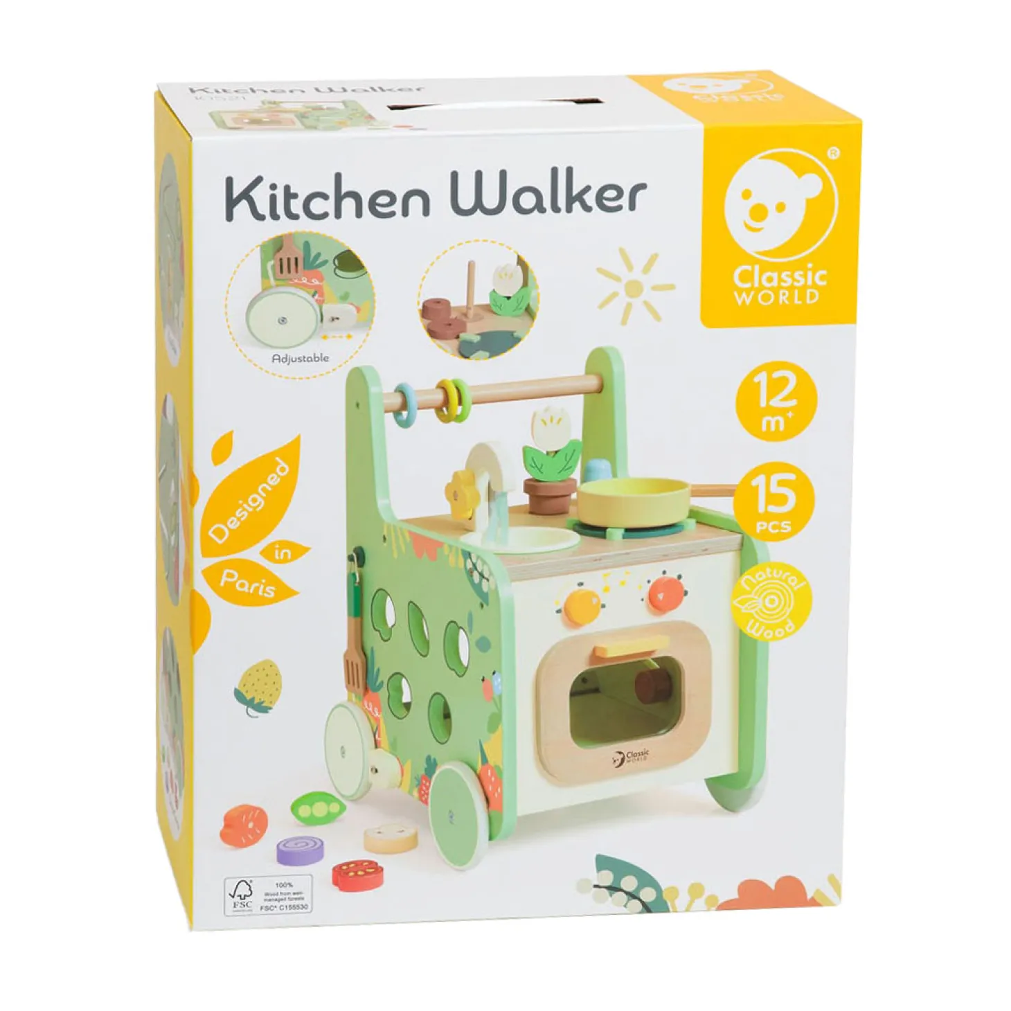 Classic World Houten Loopwagen Keuken, 15dlg.