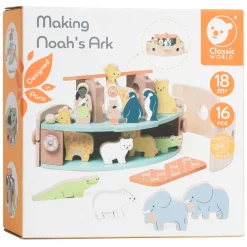 Classic World Houten Noah's Ark Boot Bouwset met Dieren, 16dlg.