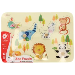 Classic World Houten Noppenpuzzel Wilde Dieren, 7st.