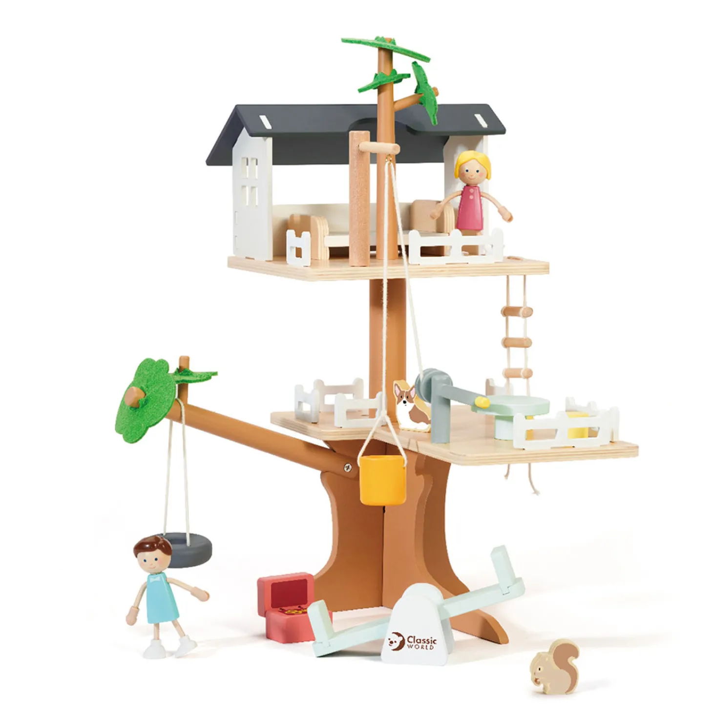 Classic World Houten Poppenhuis Boomhut, 31dlg.