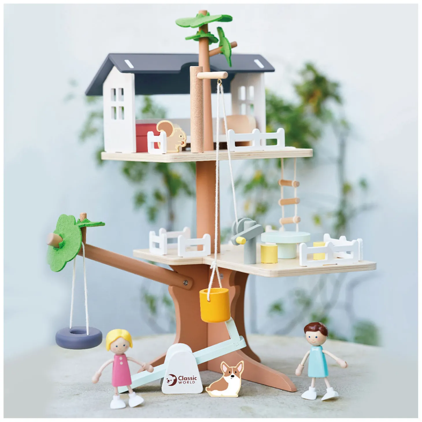 Classic World Houten Poppenhuis Boomhut, 31dlg.