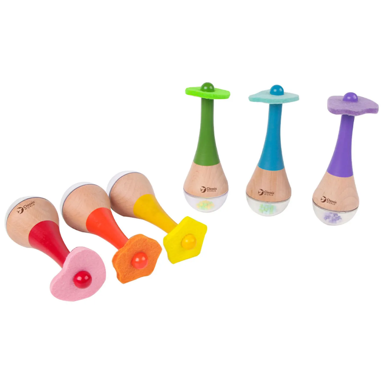 Classic World Houten Regenboog Maracas