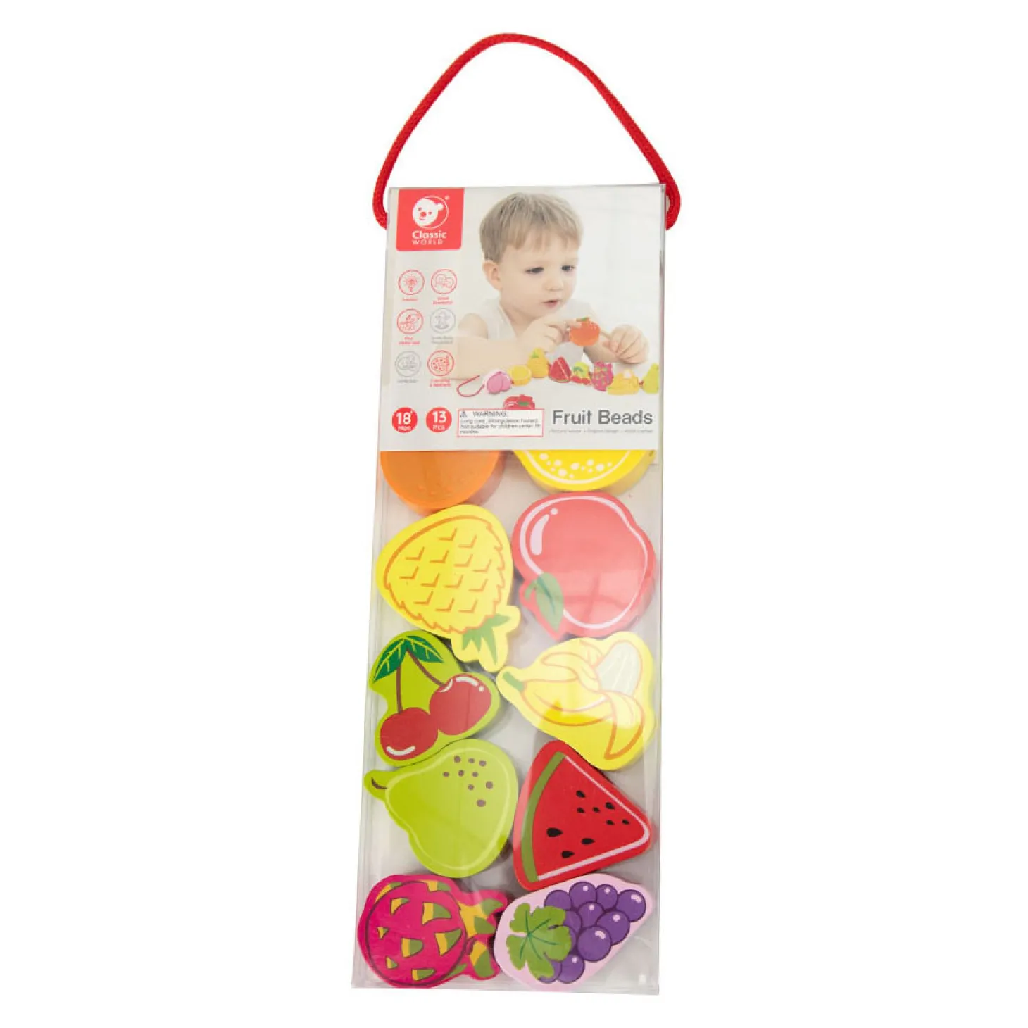 Classic World Houten Rijgkralen Fruit, 13dlg.