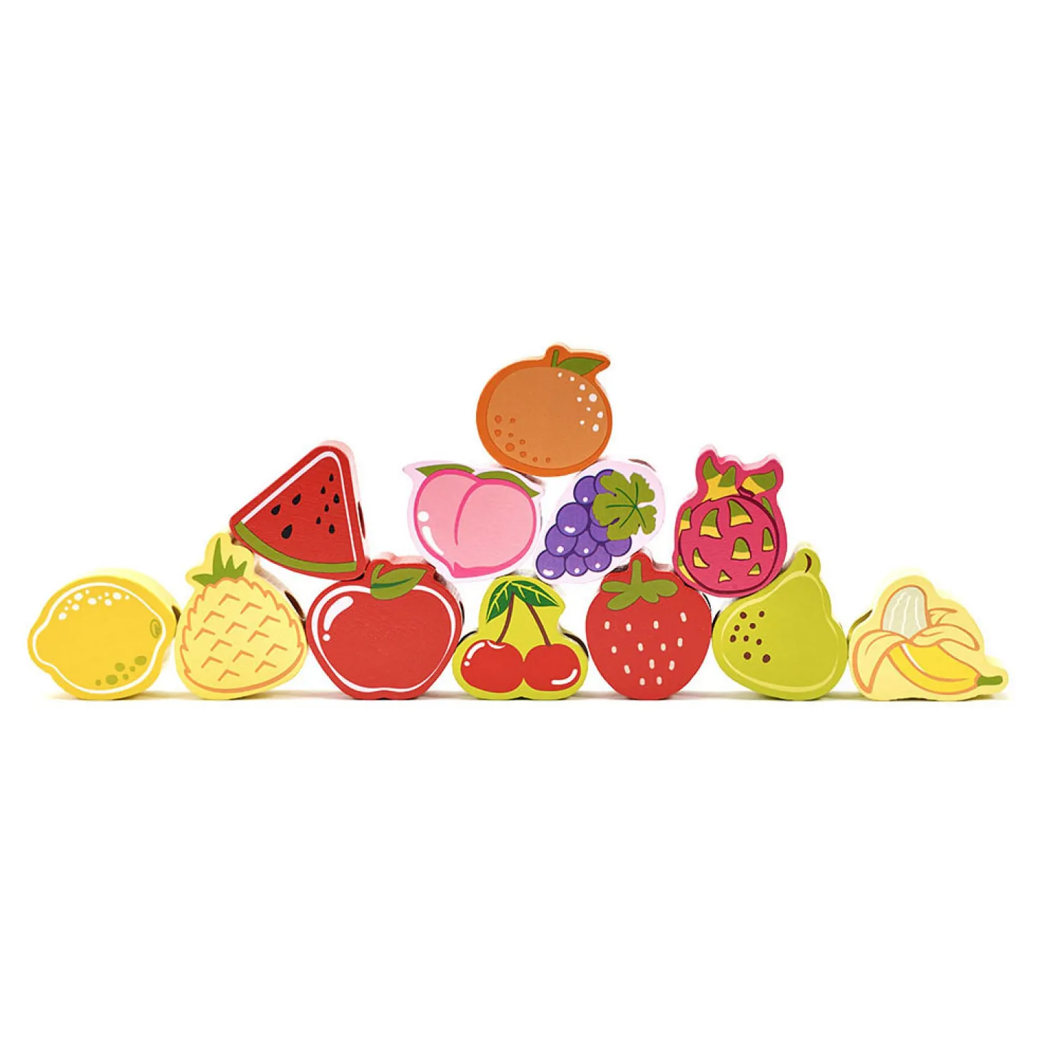 Classic World Houten Rijgkralen Fruit, 13dlg.