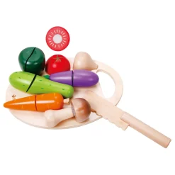 Classic World Houten Snijgroenten met Mes en Snijplank 16 dlg