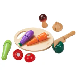 Classic World Houten Snijgroenten met Mes en Snijplank 16 dlg