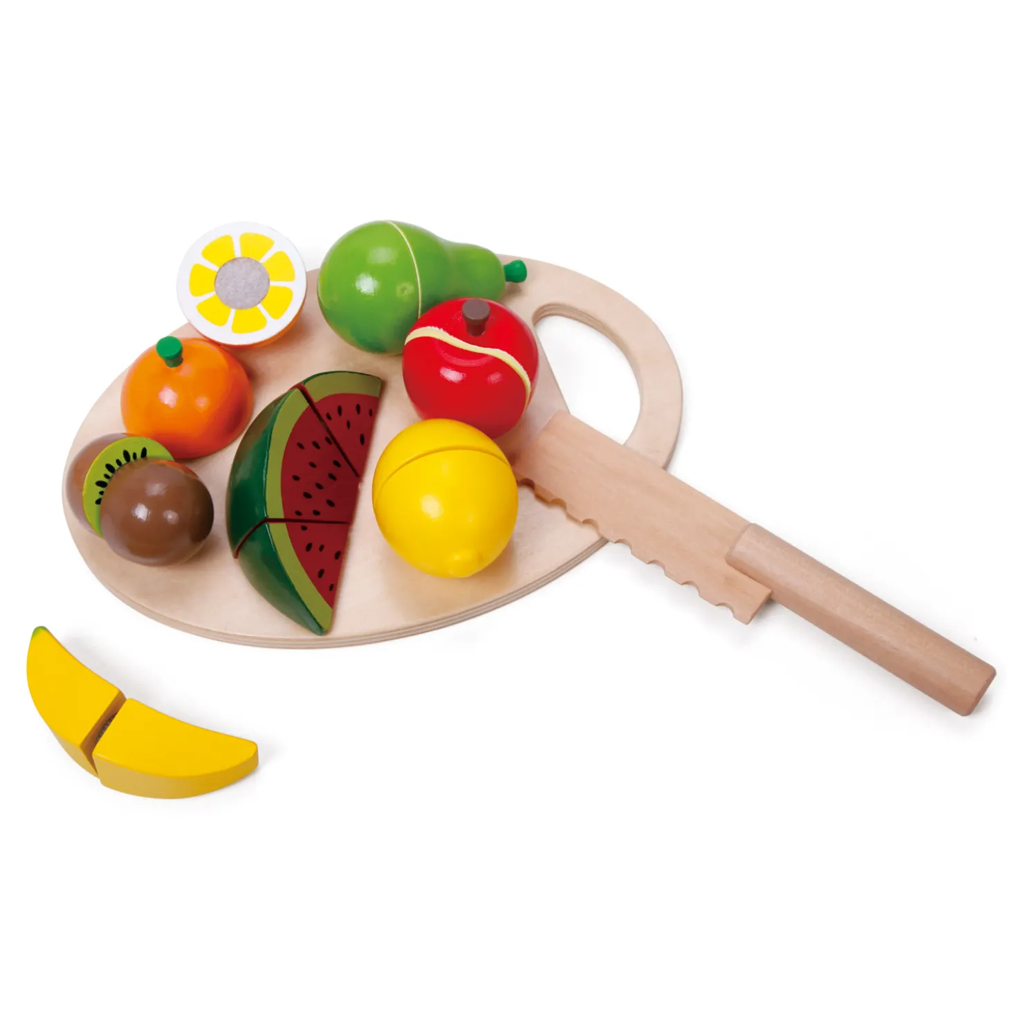 Classic World Houten Snijfruit met Snijplank, 17dlg.