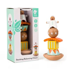 Classic World Houten Stapel en Balansspel Clown, 6dlg.