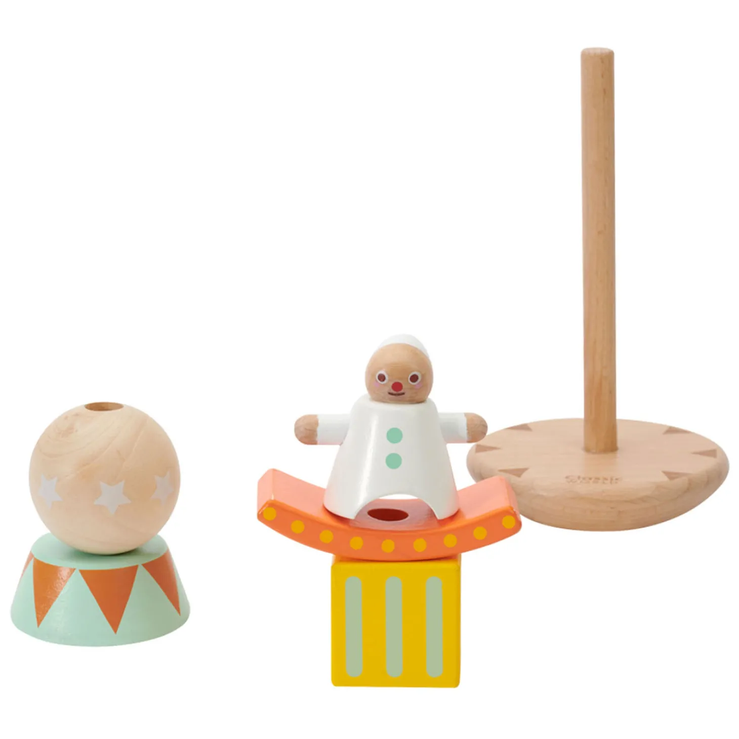 Classic World Houten Stapel en Balansspel Clown, 6dlg.