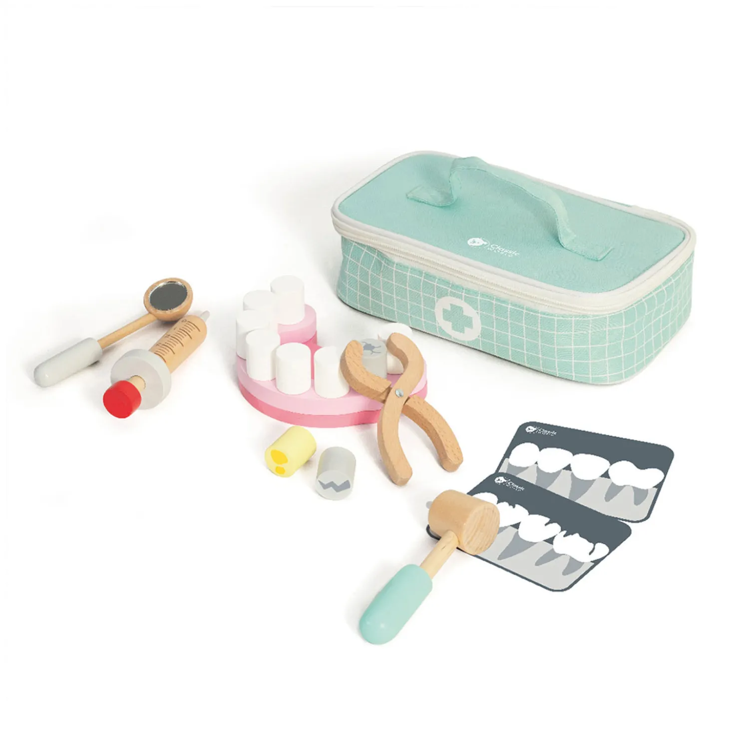 Classic World Houten Tandarts Set in Opbergtas - 10 dlg.