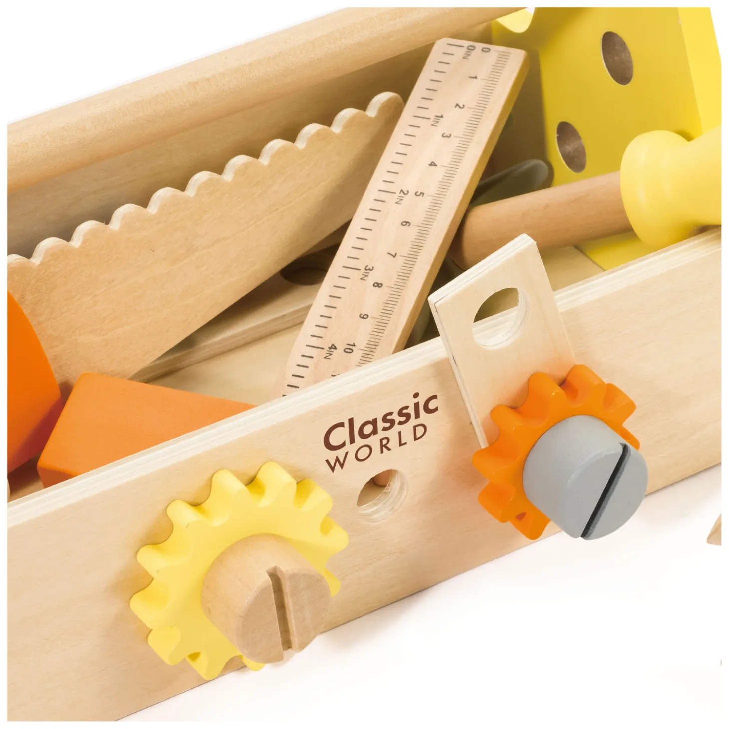 Classic World Houten Timmermanset met Gereedschapskist, 18dlg.