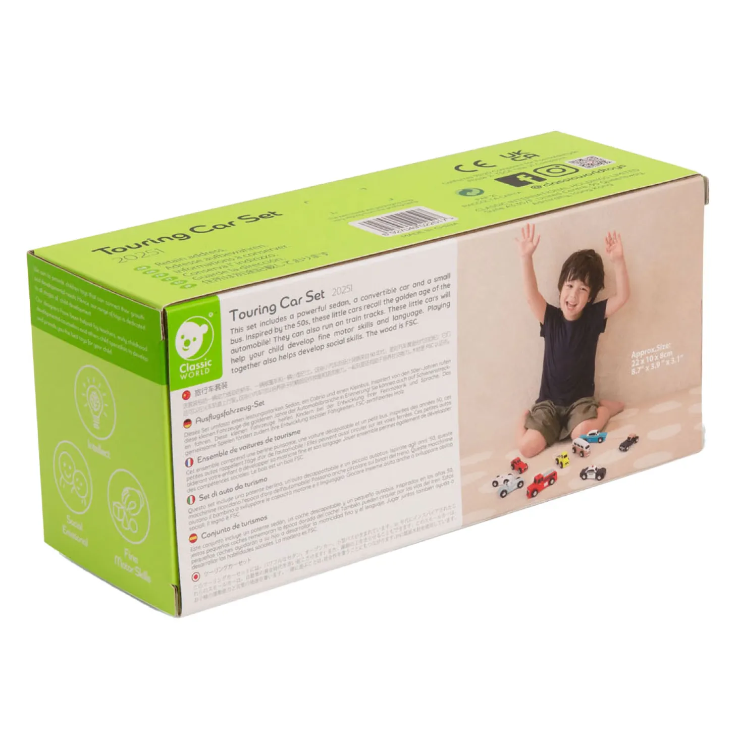 Classic World Houten Tour Auto's Set, 3st.