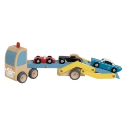 Classic World Houten Transporter met 3 Auto's