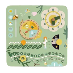 Classic World Houten Vintage Kalender Leerklok