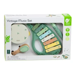 Classic World Houten Vintage Muziekinstrumenten Set, 5dlg.