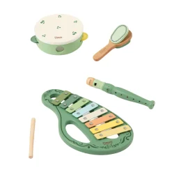 Classic World Houten Vintage Muziekinstrumenten Set, 5dlg.