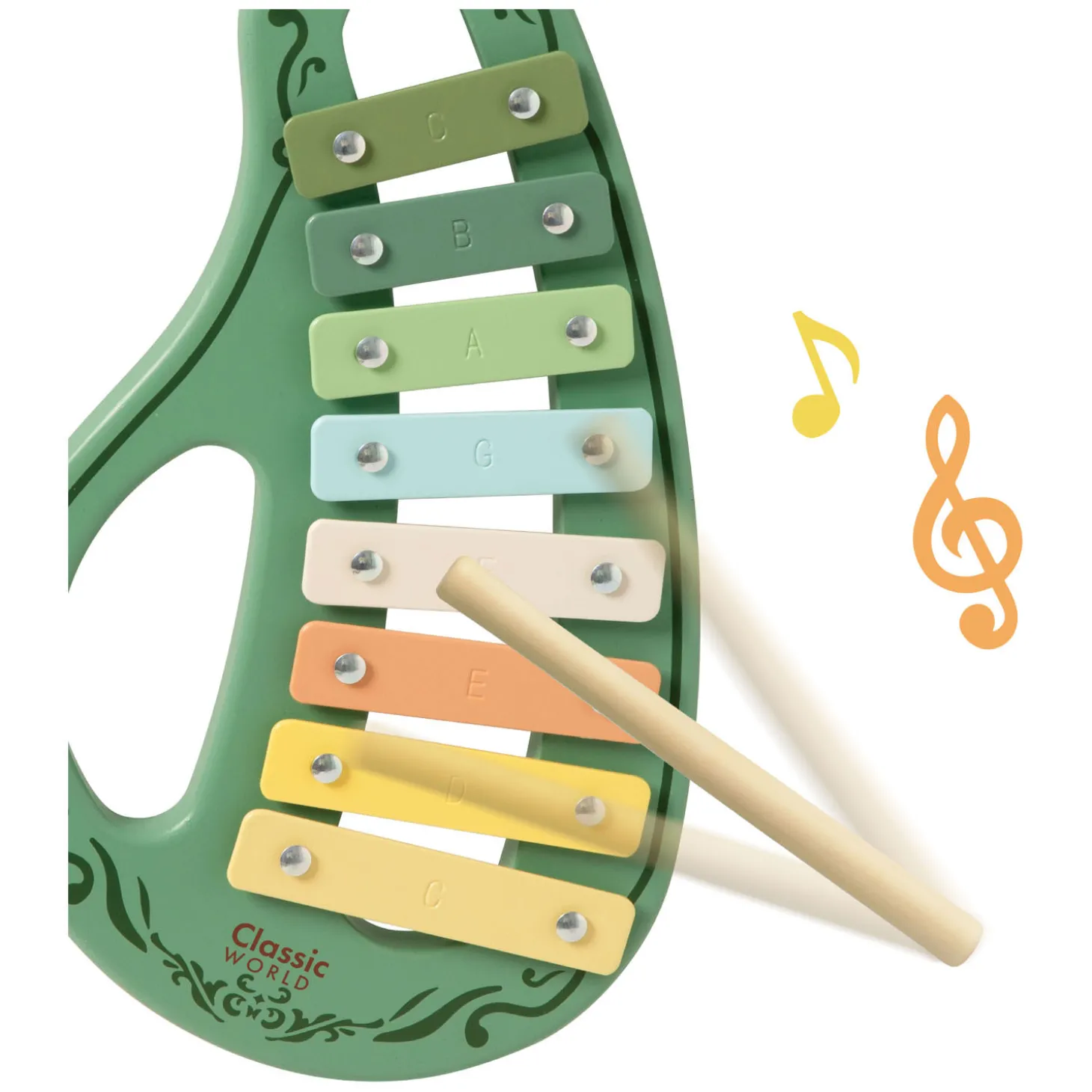 Classic World Houten Vintage Muziekinstrumenten Set, 5dlg.