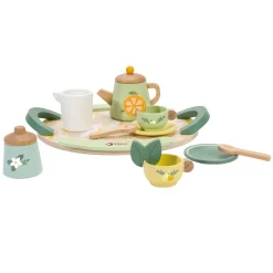 Classic World Houten Vintage Theeset met Dienblad, 14dlg.