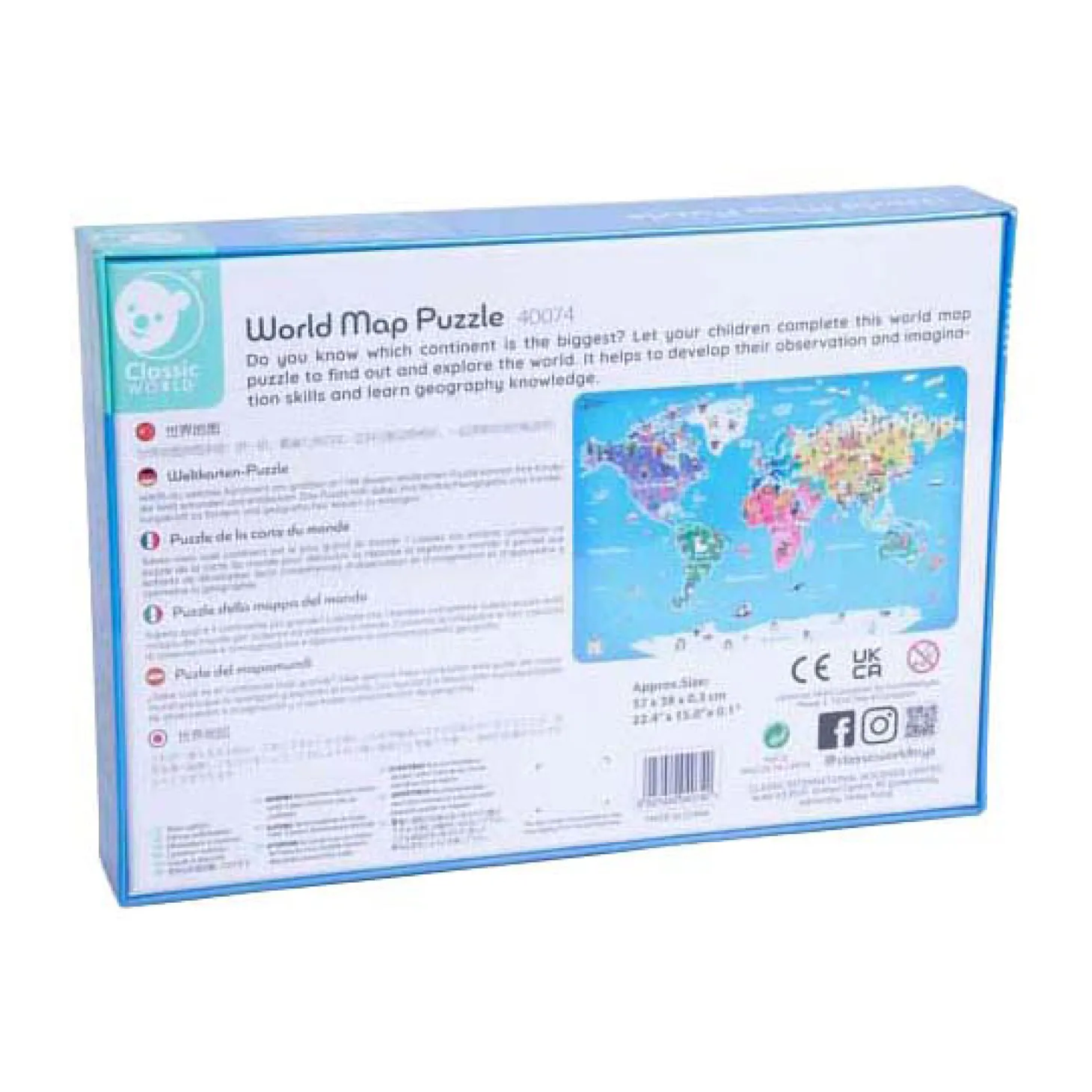 Classic World Legpuzzel Wereldkaart - 48st.