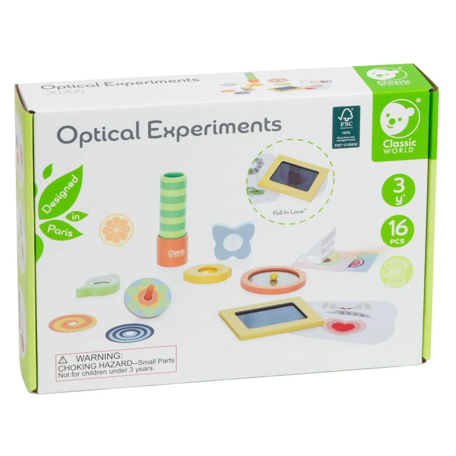 Classic World Optische Experimenten Houten Speelset, 16dlg.