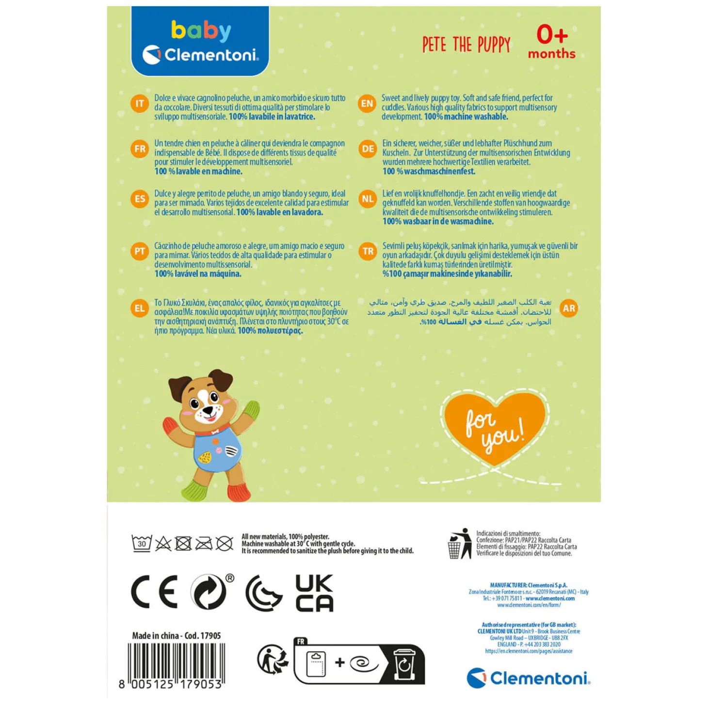 Clementoni Baby Mijn Eerste Dierenknuffel - Hond