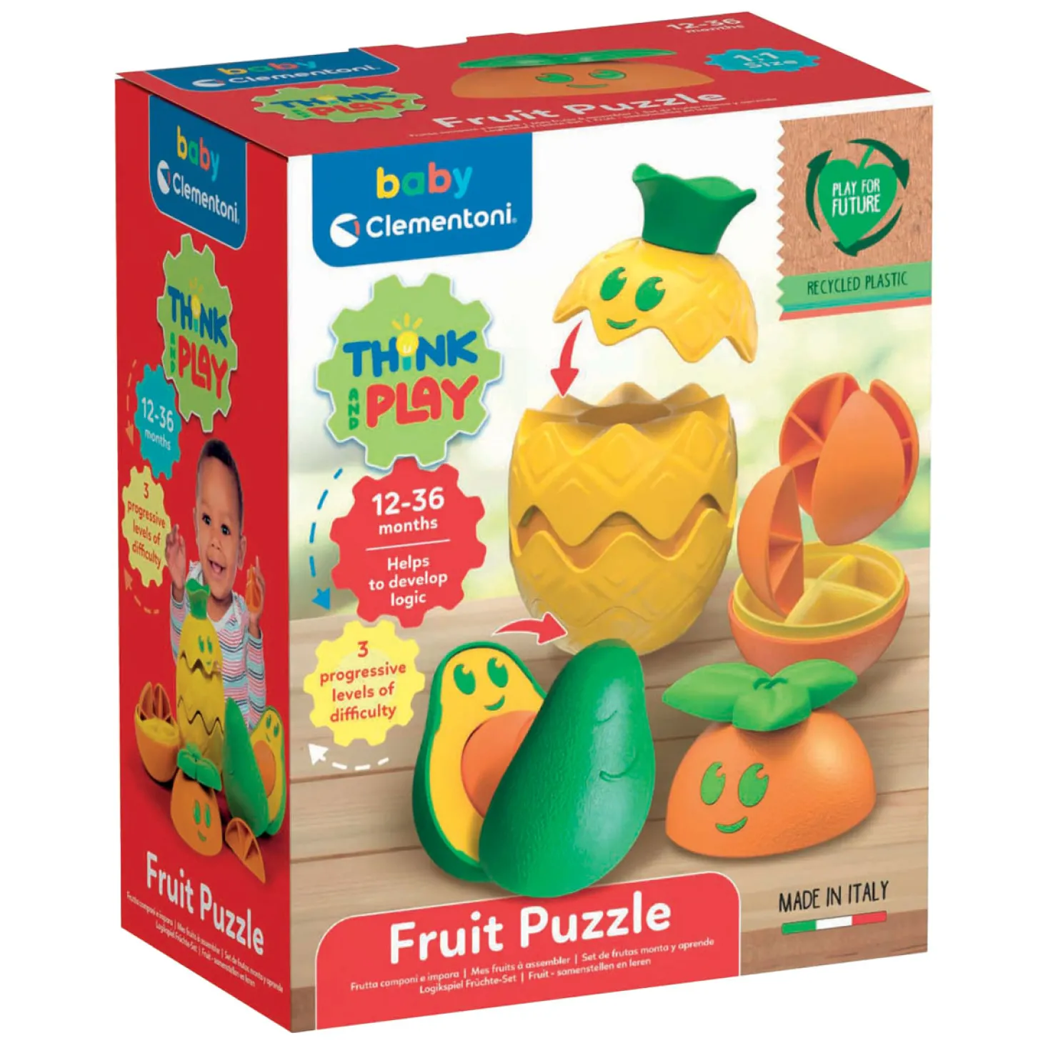 Clementoni Baby Stapel Fruit, 12dlg.