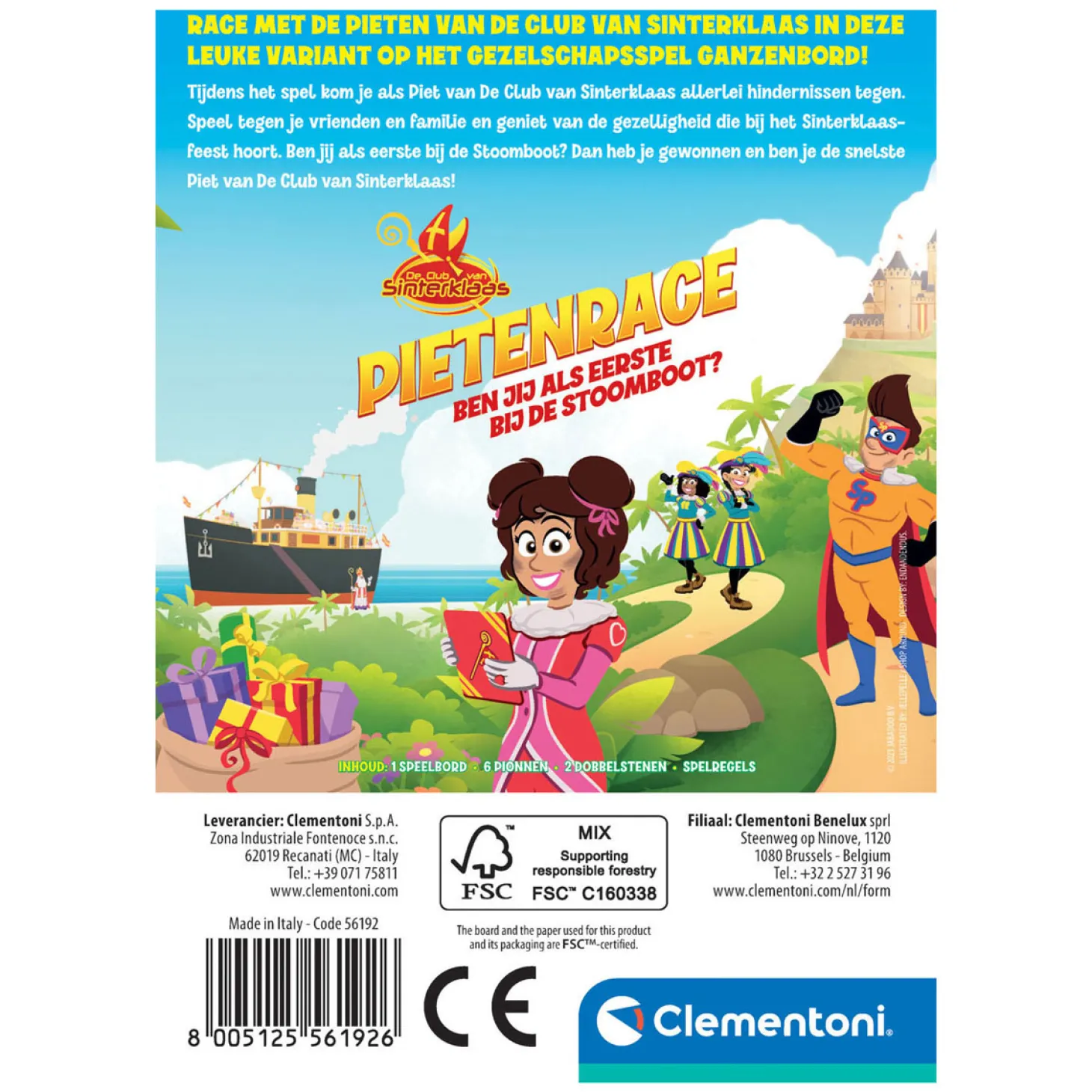 Clementoni Club van Sinterklaas Pietenrace Bordspel