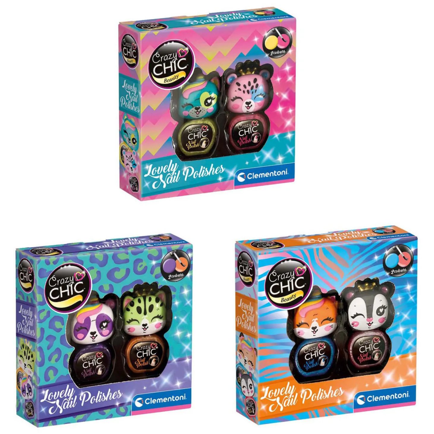 Clementoni Crazy Chic - Nagellak Dieren, 2st.