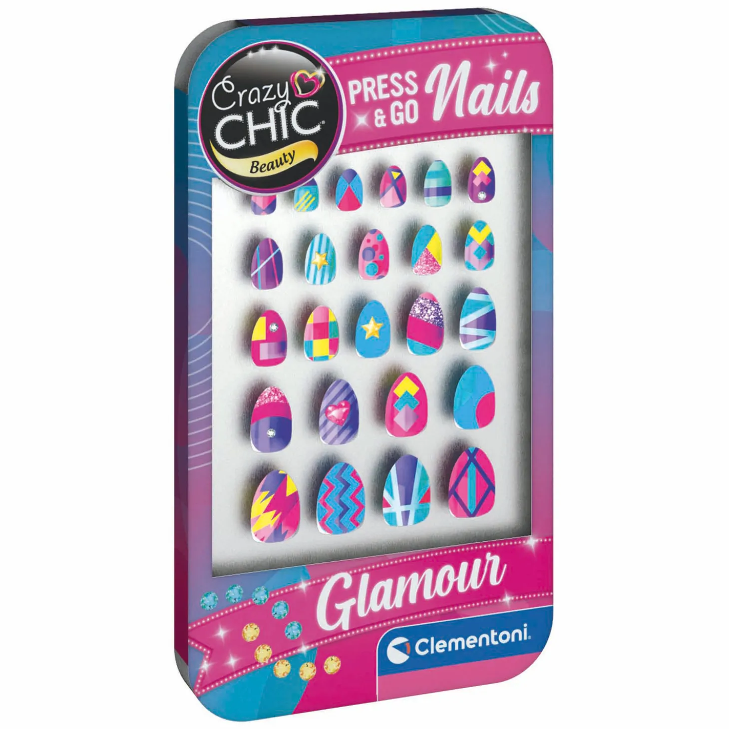 Clementoni Crazy Chic Press & Go Nagels - Glamour