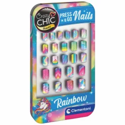 Clementoni Crazy Chic Press & Go Nagels - Regenboog