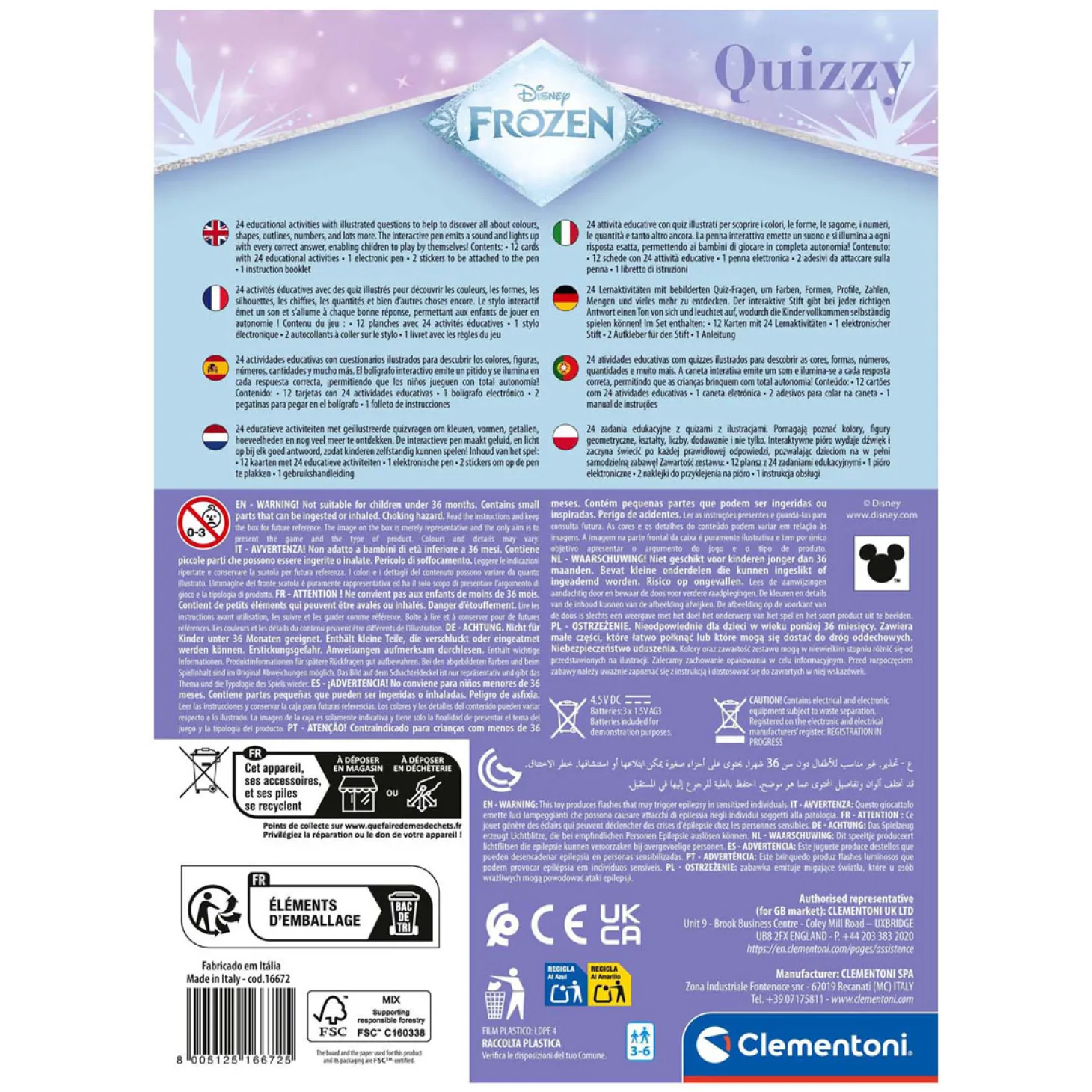 Clementoni Frozen Quizzy Spel