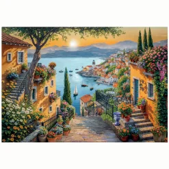 Clementoni Legpuzzel Kunst Trappetje naar De Haven, 1500st.