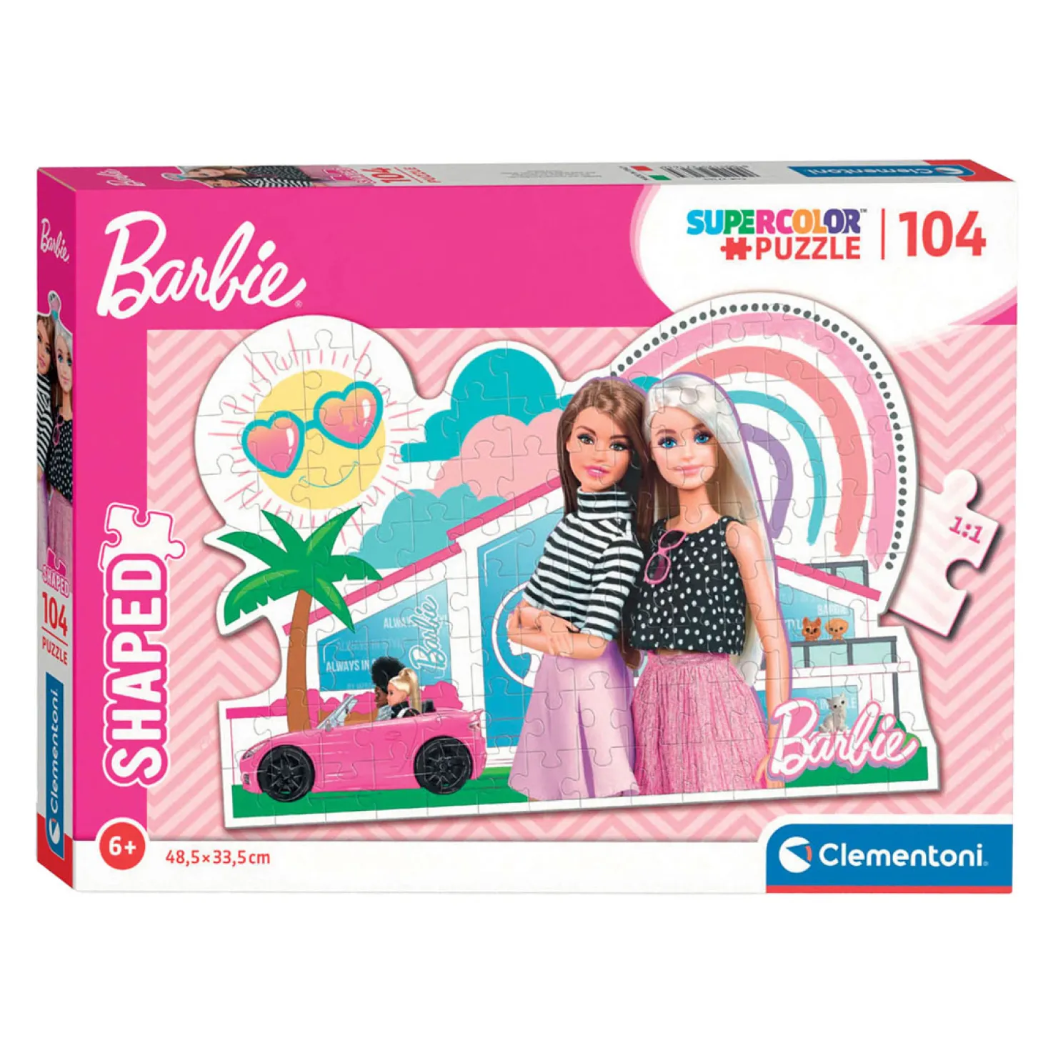 Clementoni Legpuzzel Super Color - Barbie Roze Auto, 104st.