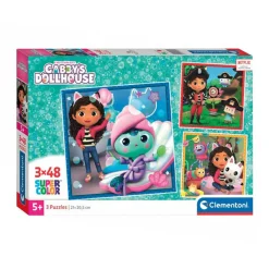 Clementoni Legpuzzel Super Color Vierkant Gabby's Poppenhuis II, 3x48st.