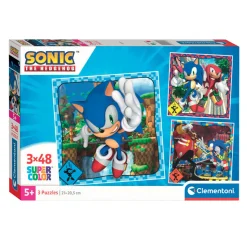 Clementoni Legpuzzel Super Color Vierkant Sonic, 3x48st.