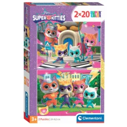 Clementoni Legpuzzel Super Color Super Kittens, 2x20st.