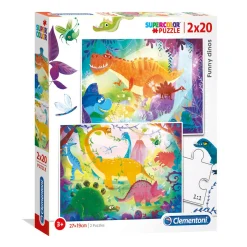 Clementoni Puzzel Grappige Dino's, 2x20st.
