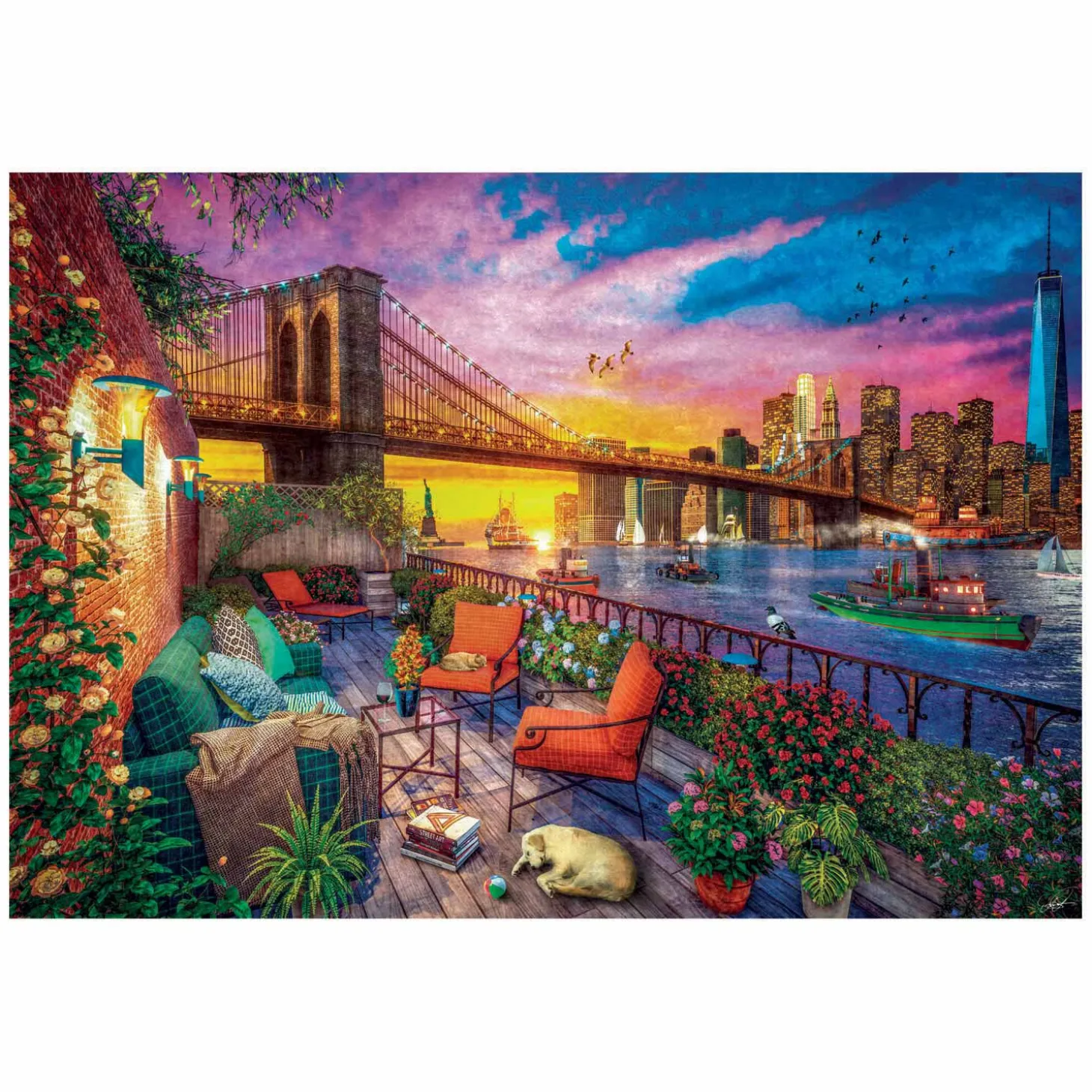 Clementoni Puzzel Manhattan Balcony Sunset, 3000st.