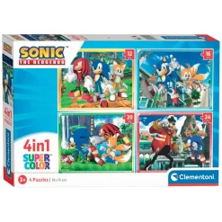 Clementoni Puzzels Sonic, 4in1