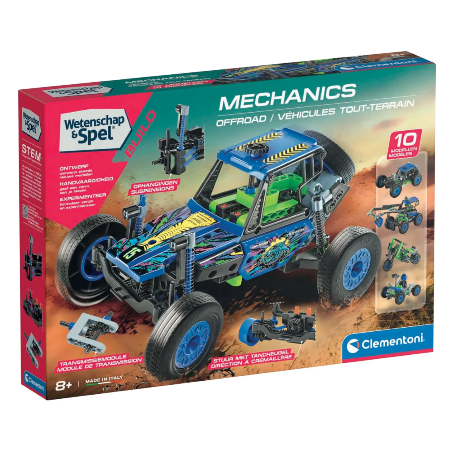 Clementoni Wetenschap en Spel - Mechanics Off Road Bouwset, 10 Modellen
