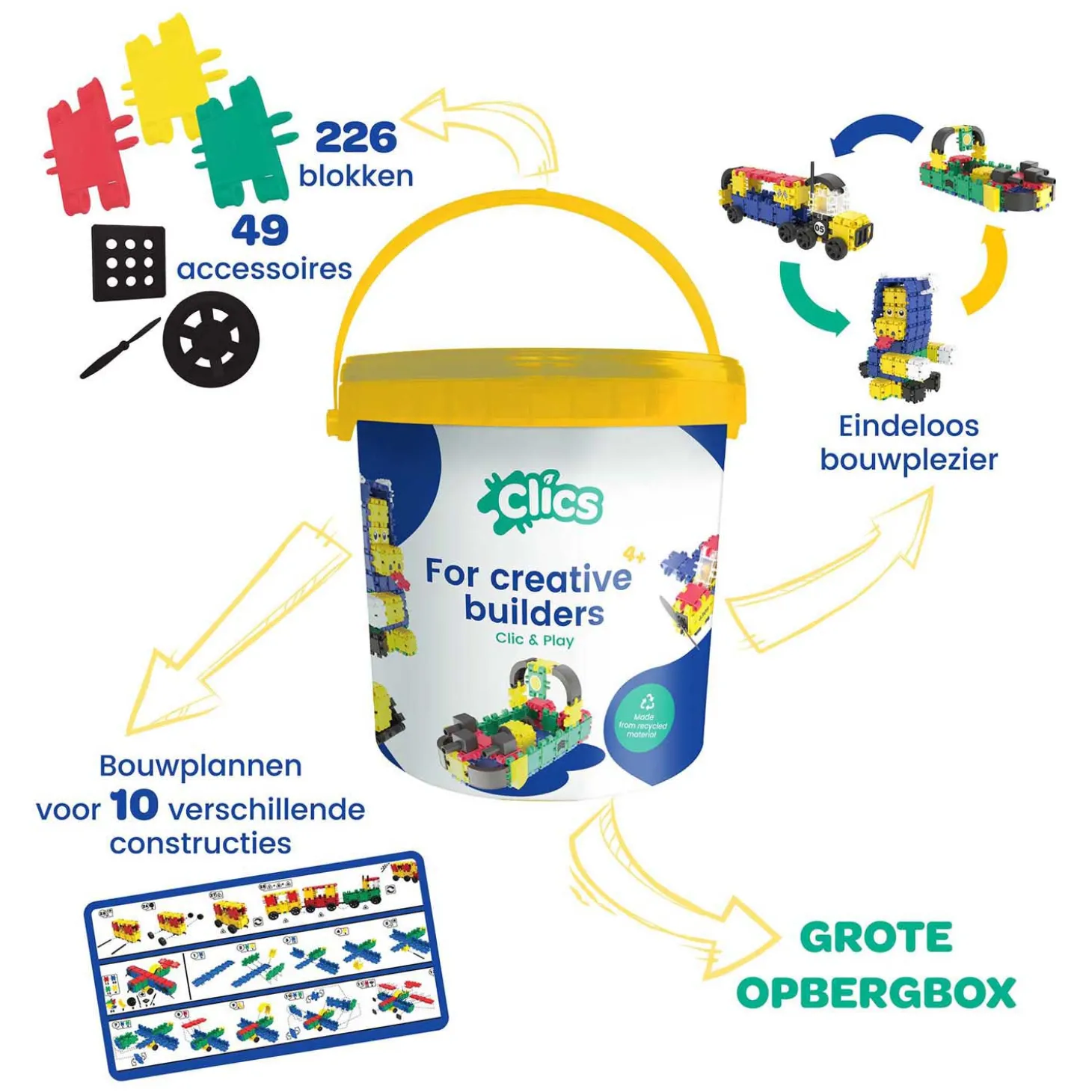 Clics Bouwblokken - Bouwset 10in1