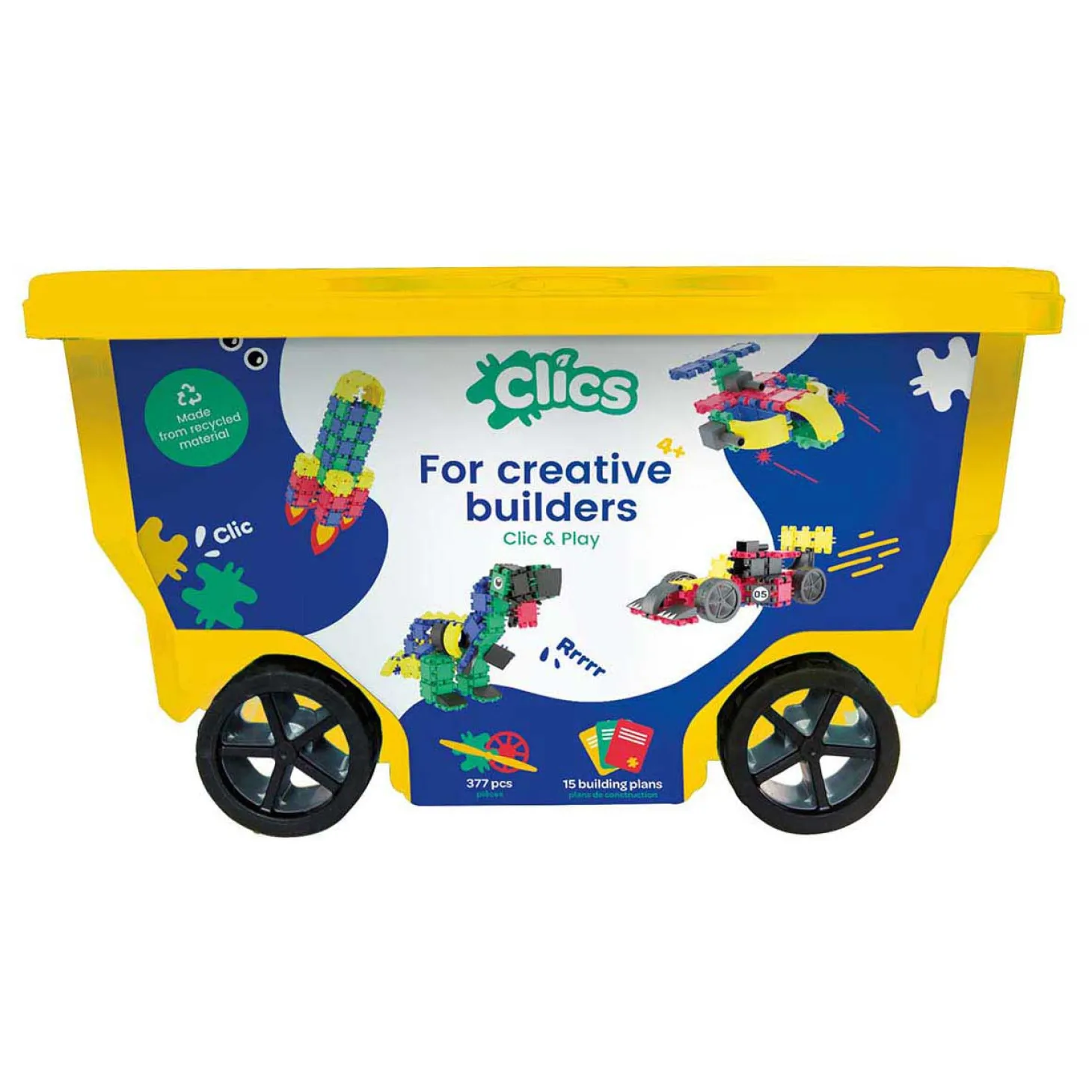 Clics Rolbox Bouwblokken - Bouwset 15in1