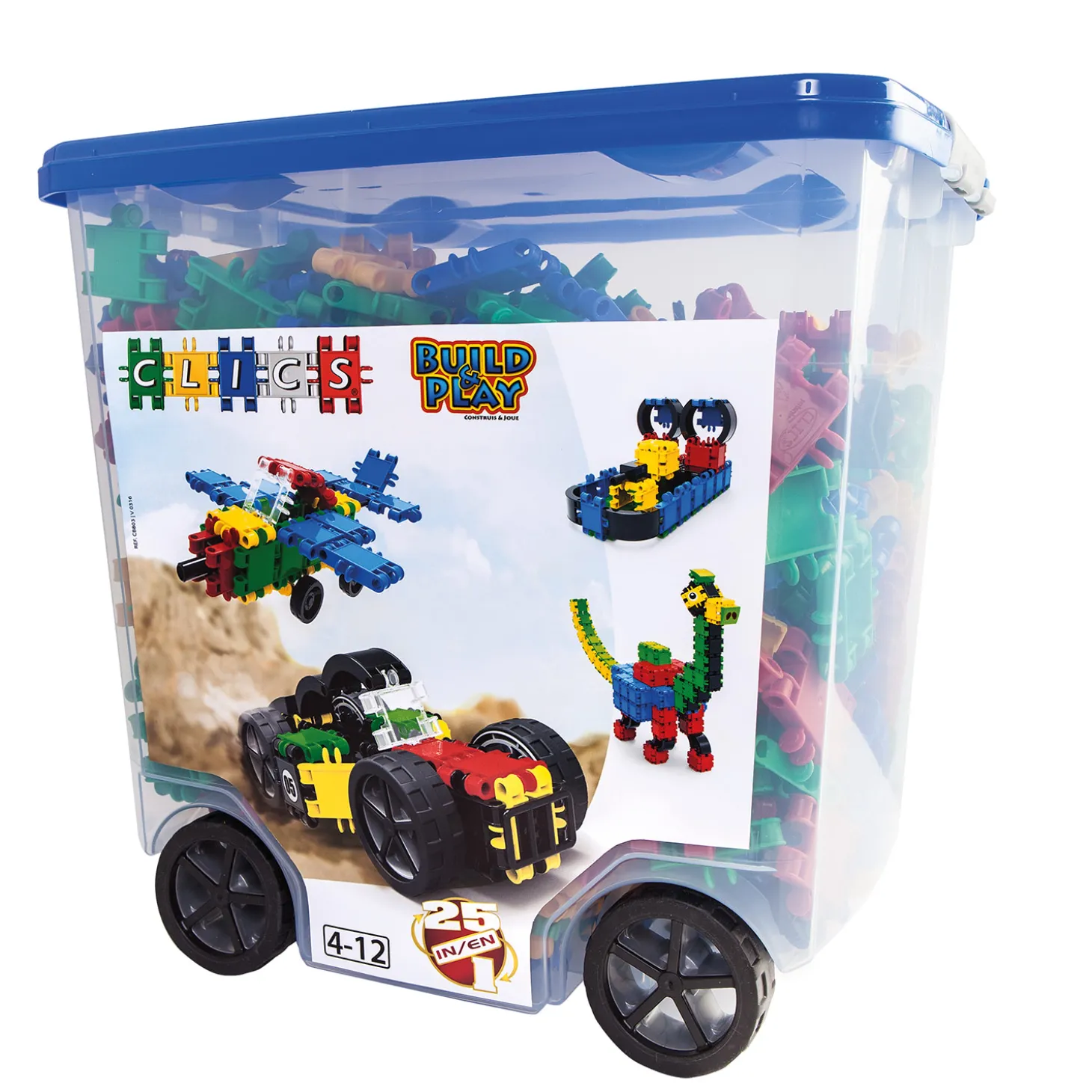 Clics Rolbox Bouwblokken - Bouwset 25in1