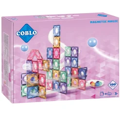 Coblo Knikkerbaan Pastel Magnetisch Bouwspeelgoed, 100dlg.