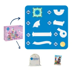 Coblo Knikkerbaan Pastel Magnetisch Bouwspeelgoed, 100dlg.