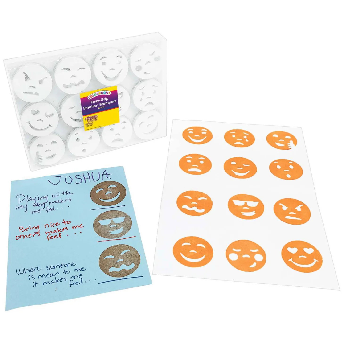 Colorations - Easy Grip Emotiestempels, 12st.