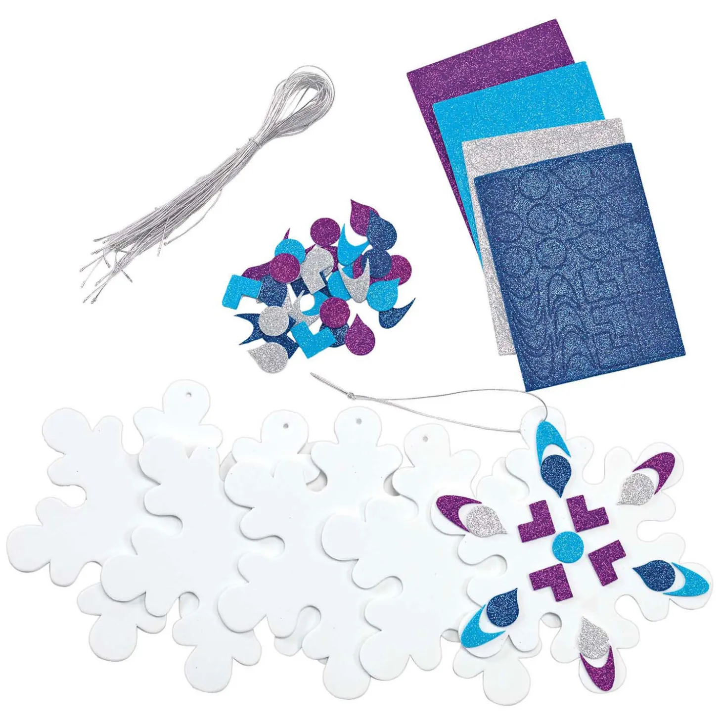 Colorations - Foam Sneeuwvlok Ornamenten, 24st.